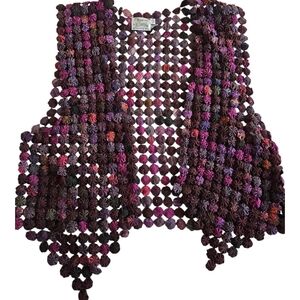 Handcrafted Multicolor Crochet Vest 100% Silk.